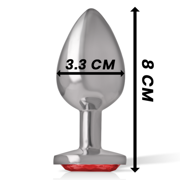 INTENSE - METAL ANAL PLUG WITH RED CRYSTAL SIZE M - Afbeelding 5