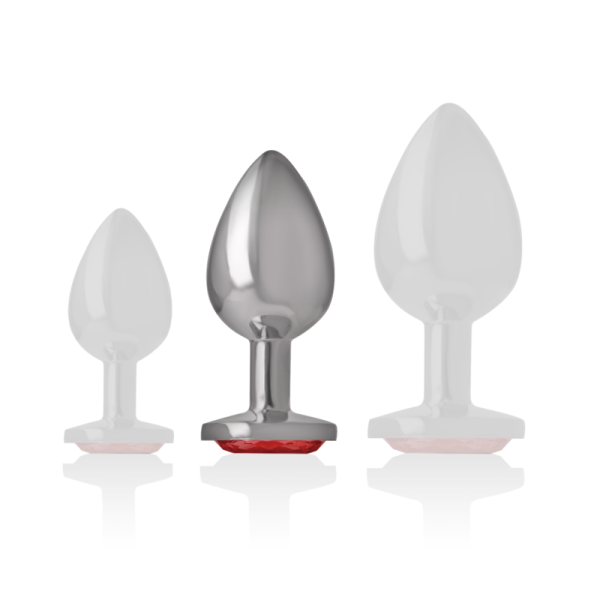 INTENSE - METAL ANAL PLUG WITH RED CRYSTAL SIZE M - Afbeelding 6