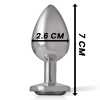 INTENSE - ALUMINUM METAL ANAL PLUG WITH BLACK CRYSTAL SIZE S - Afbeelding 5