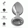 INTENSE - ALUMINUM METAL ANAL PLUG WITH BLACK GLASS SIZE L - Afbeelding 2