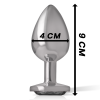 INTENSE - ALUMINUM METAL ANAL PLUG WITH BLACK GLASS SIZE L - Afbeelding 5