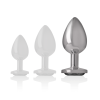 INTENSE - ALUMINUM METAL ANAL PLUG WITH BLACK GLASS SIZE L - Afbeelding 6