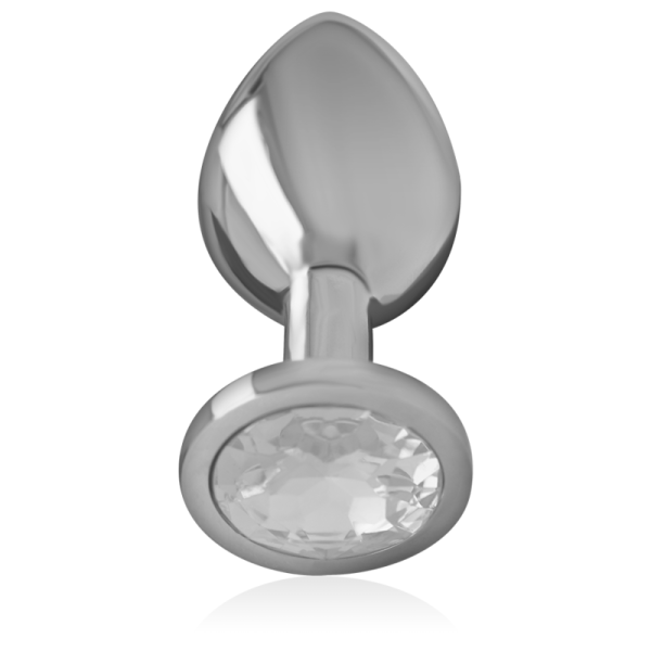 INTENSE - ALUMINUM METAL ANAL PLUG WITH SILVER CRYSTAL SIZE S - Afbeelding 3