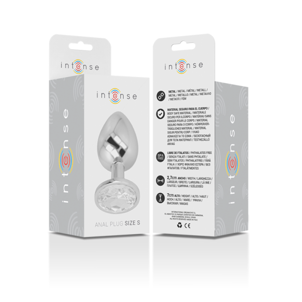 INTENSE - ALUMINUM METAL ANAL PLUG WITH SILVER CRYSTAL SIZE S - Afbeelding 6