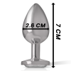 INTENSE - ALUMINUM METAL ANAL PLUG WITH SILVER CRYSTAL SIZE S - Afbeelding 7