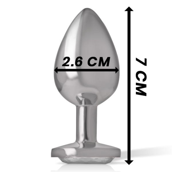 INTENSE - ALUMINUM METAL ANAL PLUG WITH SILVER CRYSTAL SIZE S - Afbeelding 7