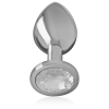INTENSE - ALUMINUM METAL ANAL PLUG WITH SILVER CRYSTAL SIZE L - Afbeelding 3