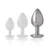 INTENSE - ALUMINUM METAL ANAL PLUG WITH SILVER CRYSTAL SIZE L - Afbeelding 6