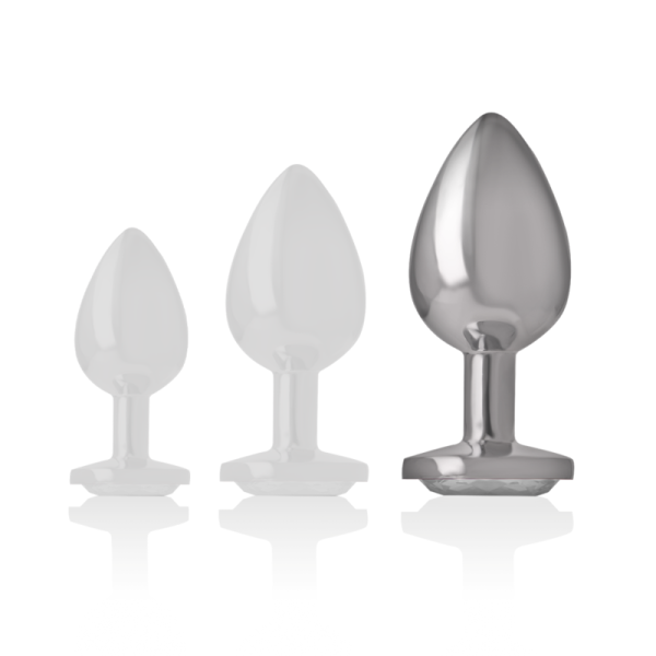 INTENSE - ALUMINUM METAL ANAL PLUG WITH SILVER CRYSTAL SIZE L - Afbeelding 6