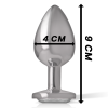 INTENSE - ALUMINUM METAL ANAL PLUG WITH SILVER CRYSTAL SIZE L - Afbeelding 7