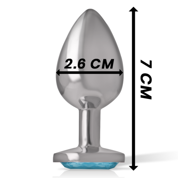 INTENSE - ALUMINUM METAL ANAL PLUG WITH BLUE CRYSTAL SIZE S - Afbeelding 5