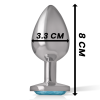 INTENSE - ALUMINUM METAL ANAL PLUG WITH BLUE GLASS SIZE M - Afbeelding 5