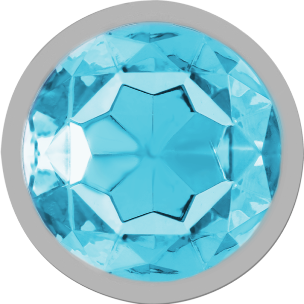 INTENSE - ALUMINUM METAL ANAL PLUG WITH BLUE GLASS SIZE M - Afbeelding 4