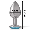 INTENSE - ALUMINUM METAL ANAL PLUG WITH BLUE CRYSTAL SIZE L - Afbeelding 5
