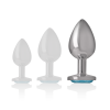 INTENSE - ALUMINUM METAL ANAL PLUG WITH BLUE CRYSTAL SIZE L - Afbeelding 6