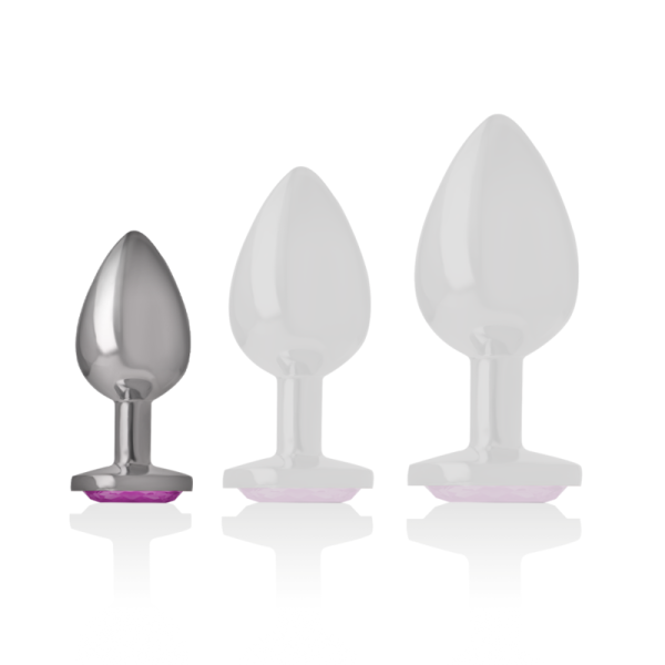 INTENSE - ALUMINUM METAL ANAL PLUG WITH PINK CRYSTAL SIZE S - Afbeelding 6