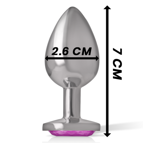 INTENSE - ALUMINUM METAL ANAL PLUG WITH PINK CRYSTAL SIZE S - Afbeelding 5