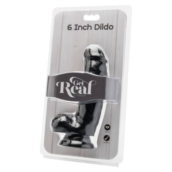 GET REAL - DILDO 12 CM WITH BALLS BLACK - Afbeelding 2