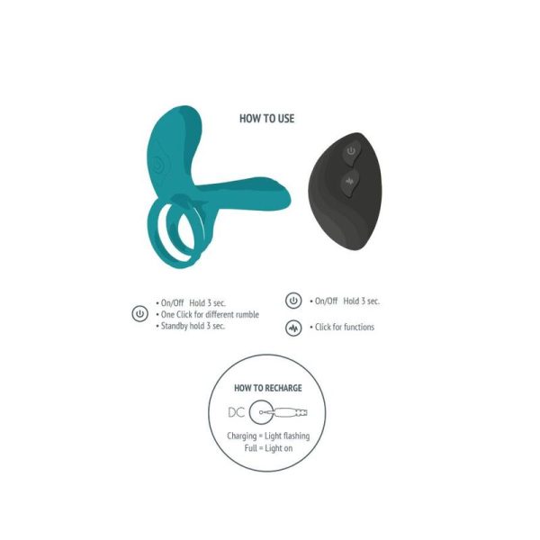 XOCOON - COUPLES VIBRATOR RING GREEN - Afbeelding 4