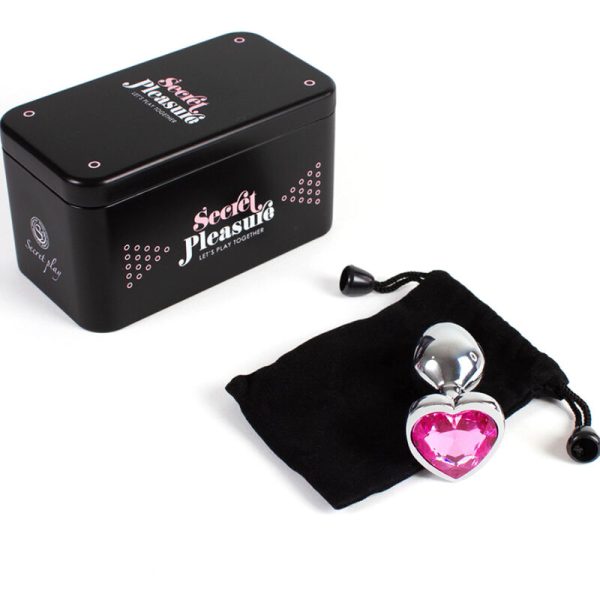 SECRETPLAY - METAL BUTT PLUG FUCHSIA HEART SMALL SIZE 7 CM - Afbeelding 4