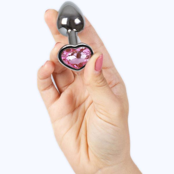 SECRETPLAY - METAL BUTT PLUG FUCHSIA HEART SMALL SIZE 7 CM - Afbeelding 3