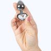 SECRETPLAY - METAL BUTT PLUG CLEAR CRYSTAL HEART SMALL SIZE 7 CM - Afbeelding 3