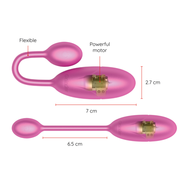 ONINDER - DENVER VIBRATING EGG PINK 7 X 2.7 CM FREE APP - Afbeelding 4