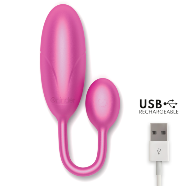 ONINDER - DENVER VIBRATING EGG PINK 7 X 2.7 CM FREE APP - Afbeelding 6