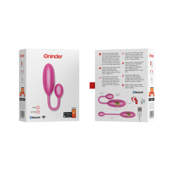 ONINDER - DENVER VIBRATING EGG PINK 7 X 2.7 CM FREE APP - Afbeelding 9