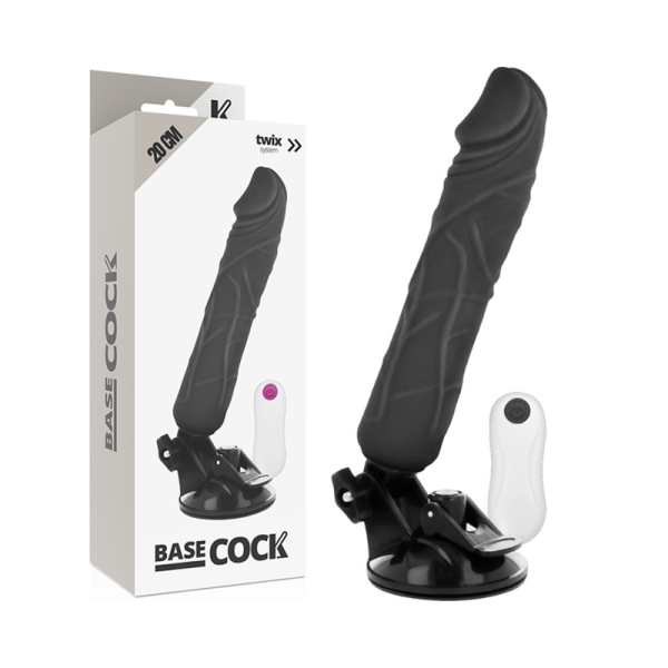 BASECOCK - REALISTIC VIBRATOR REMOTE CONTROL BLACK 20 CM -O- 4 CM - Afbeelding 3