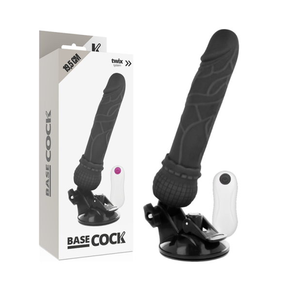 BASECOCK - REALISTIC VIBRATOR REMOTE CONTROL BLACK 19.5 CM -O- 4 CM - Afbeelding 3