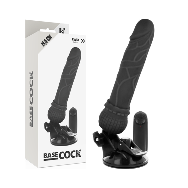 BASECOCK - REALISTIC VIBRATOR REMOTE CONTROL BLACK 19.5 CM -O- 4 CM - Afbeelding 3