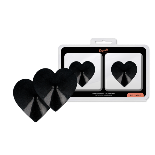 COQUETTE CHIC DESIRE - NIPPLE COVERS BLACK HEARTS - Afbeelding 2