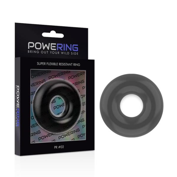 POWERING - SUPER FLEXIBLE AND RESISTANT PENIS RING 4.5CM BLACK - Afbeelding 6