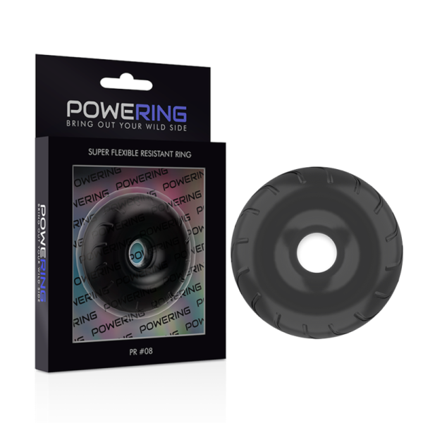 POWERING - SUPER FLEXIBLE AND RESISTANT PENIS RING 5CM PR08 BLACK - Afbeelding 4