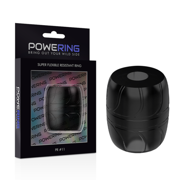 POWERING - SUPER FLEXIBLE AND RESISTANT PENIS RING 5 CM PR11 BLACK - Afbeelding 4