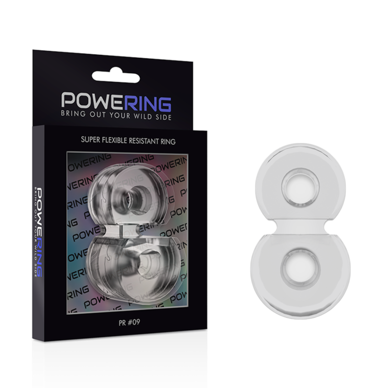 POWERING - SUPER FLEXIBLE AND RESISTANT DOUBLE PENIS RING PR09 CLEAR - Afbeelding 2