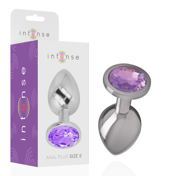 INTENSE - ALUMINUM METAL ANAL PLUG WITH VIOLET CRYSTAL SIZE L - Afbeelding 2