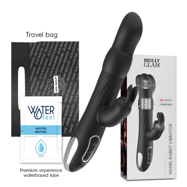 BRILLY GLAM- MOEBIUS RABBIT VIBRATOR & ROTATOR COMPATIBLE WITH WATCHME WIRELESS TECHNOLOGY - Afbeelding 2