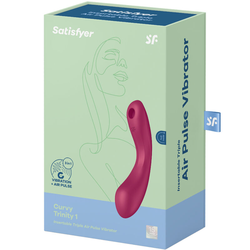 SATISFYER - CURVE TRINITY 1 AIR PULSE VIBRATION RED - Afbeelding 10