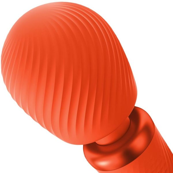 FUN FACTORY - VIM SILICONE RECHARGEABLE VIBRATING WEIGHTED RUMBLE WAND SUNRISE ORANGE - Afbeelding 3