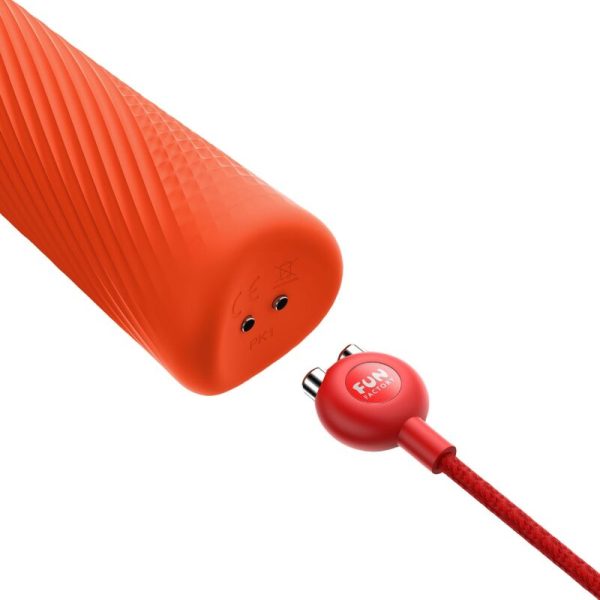 FUN FACTORY - VIM SILICONE RECHARGEABLE VIBRATING WEIGHTED RUMBLE WAND SUNRISE ORANGE - Afbeelding 4