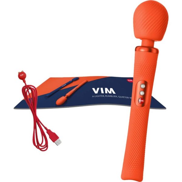 FUN FACTORY - VIM SILICONE RECHARGEABLE VIBRATING WEIGHTED RUMBLE WAND SUNRISE ORANGE - Afbeelding 5
