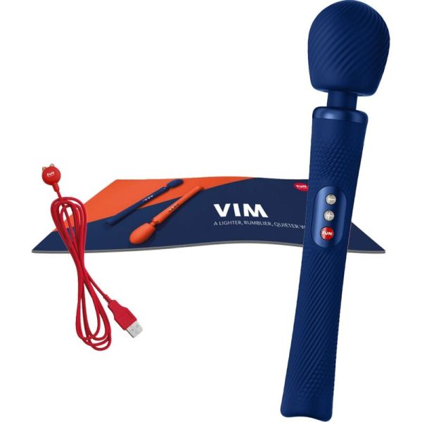 FUN FACTORY - VIM SILICONE RECHARGEABLE VIBRATING WEIGHTED RUMBLE WAND MIDNIGHT BLUE - Afbeelding 5