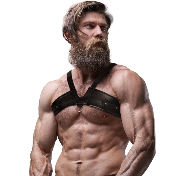 FETISH SUBMISSIVE ATTITUDE - MEN'S BRIGADE ECO-LEATHER CHEST HARNESS - Afbeelding 4