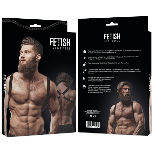 FETISH SUBMISSIVE ATTITUDE - MEN'S ECO-LEATHER BACK HARNESS - Afbeelding 3