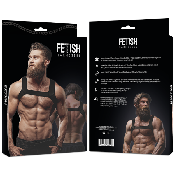 FETISH SUBMISSIVE ATTITUDE - NEOPRENE CHEST HARNESS FOR MEN SIZE M - Afbeelding 3