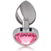 INTENSE - ALUMINUM METAL ANAL PLUG PINK HEART SIZE S - Afbeelding 2