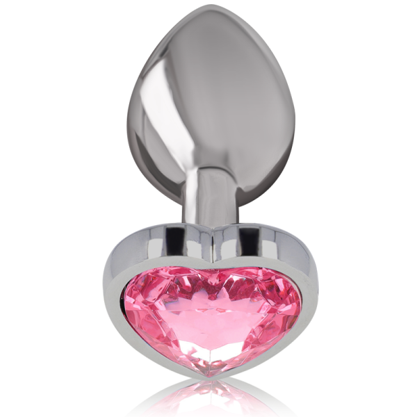 INTENSE - ALUMINUM METAL ANAL PLUG PINK HEART SIZE L - Afbeelding 2