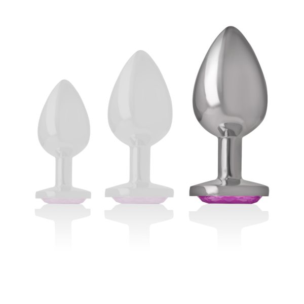 INTENSE - ALUMINUM METAL ANAL PLUG PINK HEART SIZE L - Afbeelding 5